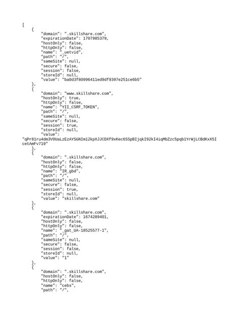 Skillshare Cookies | PDF | Http Cookie | Sql