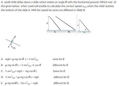 Solved A small child slides down a slide which makes an | Chegg.com