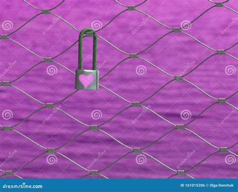 Love Padlock on Metal Fence Stock Photo - Image of concept, forever: 161015206