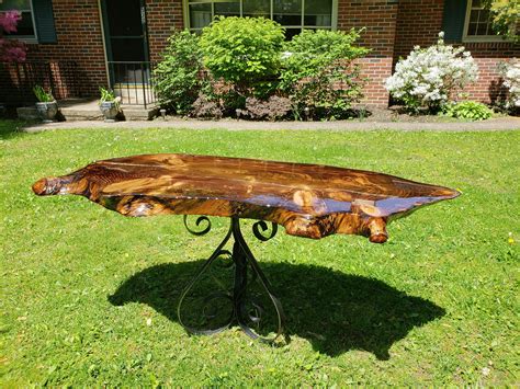 Live Edge Charred Wood Table Top Epoxy Resin Slab Wood | Etsy | Wood slab dining table, Maple ...