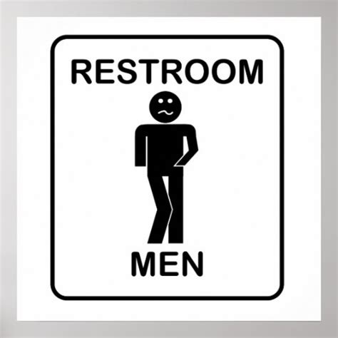 Funny Men's Restroom Sign Poster | Zazzle