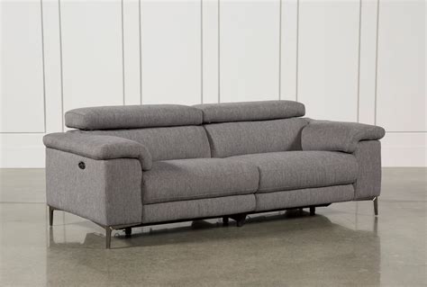 Talin Grey 85" Power Reclining Sofa with Adjustable Headrest & USB ...