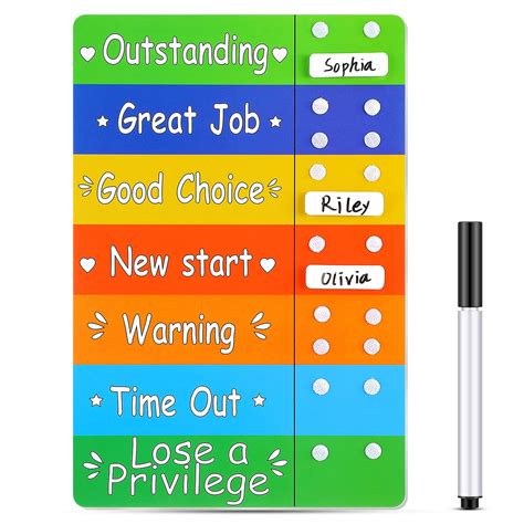 Buy Colorful Behavior Chart for Multiple Kids Reward Incentive Behavior Chart with 12 Pieces ...