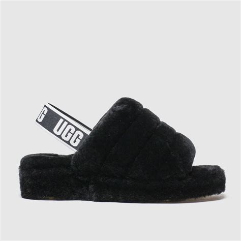 Ugg Black Fluff Yeah Slide Sandals - ShoeFreak