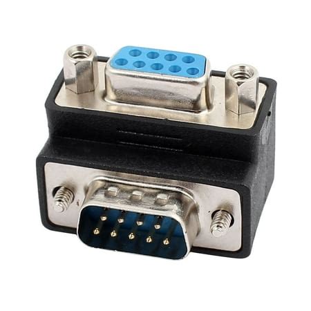 VGA HD15 9-Pin Male to Female M/F 90 Degree Connector Adapter Black - Walmart.com