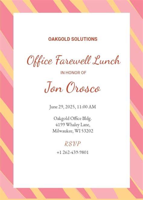 Office Farewell Invitation