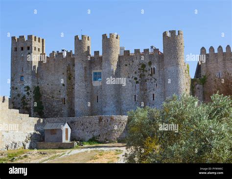 Castle in Obidos, Portugal Stock Photo - Alamy