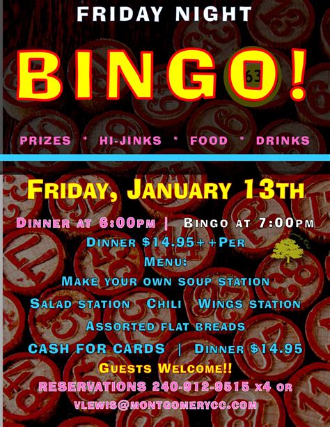 BINGO Night | Montgomery Country Club | 2017-01-13