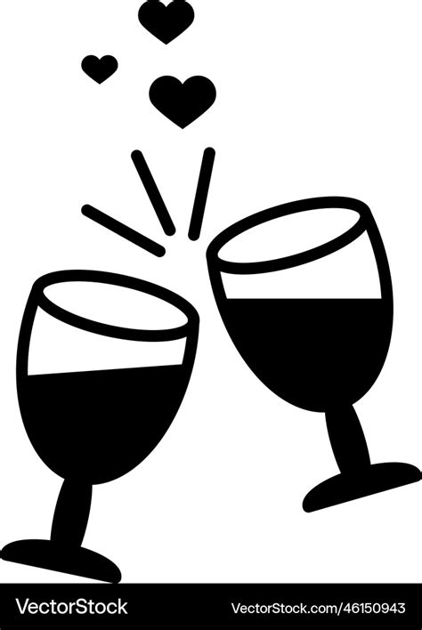 Cheers drink party icon silhouette clipart Vector Image