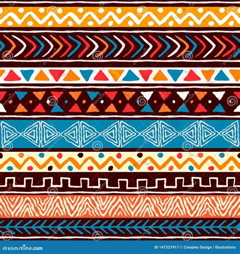 Abstract African Art Tribal Seamless Pattern Stock Vector - Illustration of graphic, fashion ...