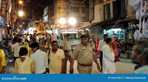 An Indian Police Officer Coming from Traffic on Road Show in India ...