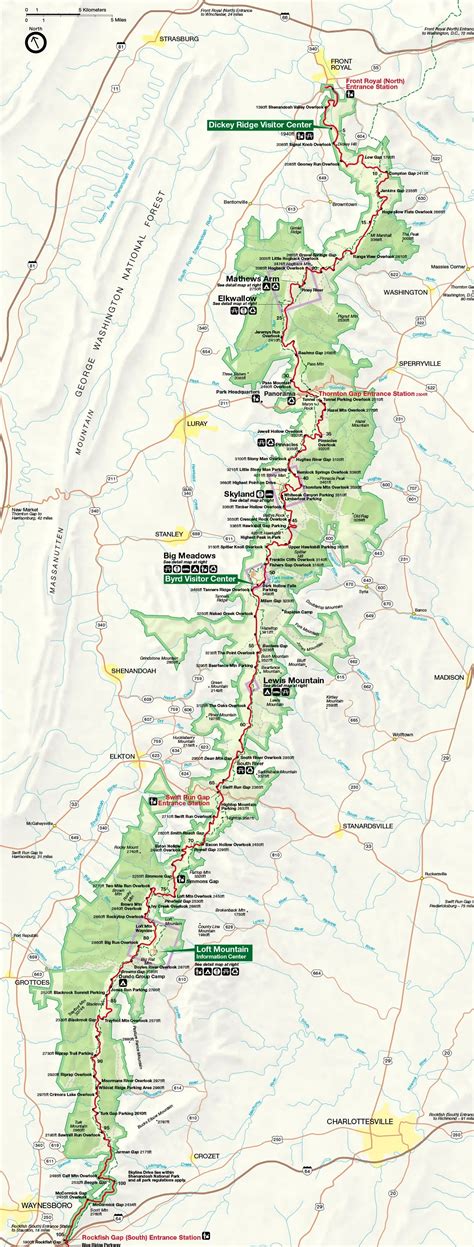 Skyline Drive Parkway Map-Shenandoah National Park | Skyline Drive ...