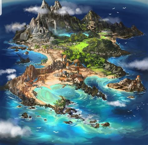 [Hiring] 100-150 USD For a picture of a fantasy island with specific landmarks (up to a dozen ...