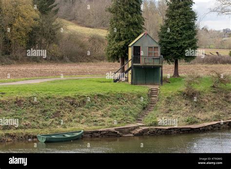 Salmon Fishing Hut on River Wye, Herefordshire, UK Stock Photo - Alamy