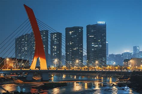 Chengdu skyline at night from the south Tianfu greenway - Philippe Lejeanvre Photography