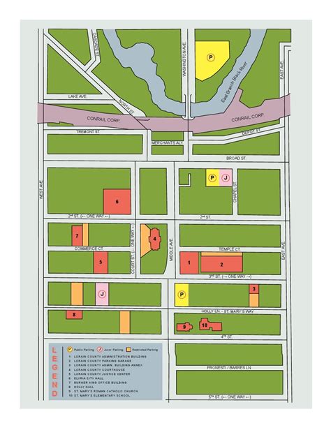 Parking Map of Downtown Elyria, Ohio by Lorain County Ohio Government ...