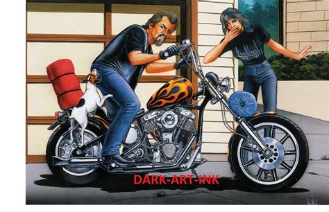 David Mann Motorcycle Art Poster Down Spot Down by darkartink