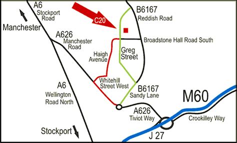 Directions from the M60 Motorway going West | Twentieth Century Fireplaces