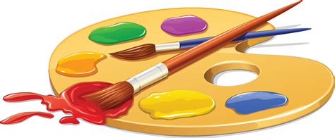 Palette Painting Brush Clip Art - Art Palette With Paint - Png Download - Full Size Clipart ...
