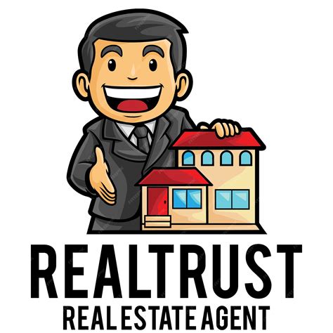 Premium Vector | Real estate agent logo mascot template