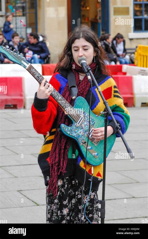 Busker woman singing busking hi-res stock photography and images - Alamy