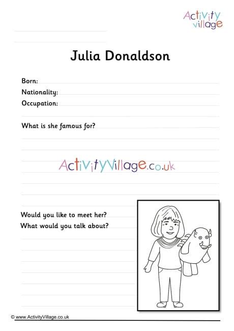 Julia Donaldson Worksheet