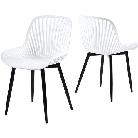 Hallowood Furniture Stoker Modern Style Dining Chairs, Set of 2 Plastic Chairs with Sturdy Black ...