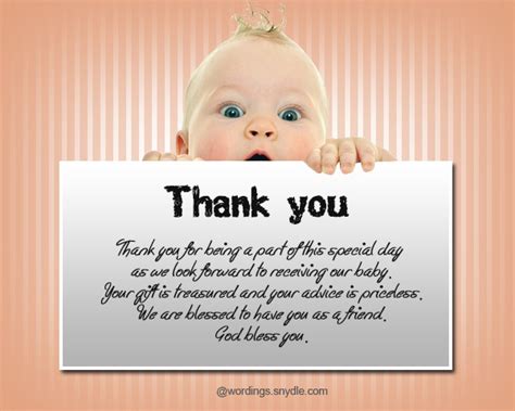 Thank You Message For Baby Shower