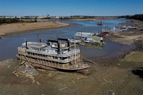 Record-low water levels recorded along the Mississippi River during prime season to ship grain ...