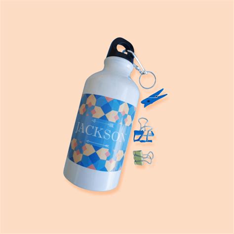 Personalised Water Bottle 500ml – Geometric – Kidico