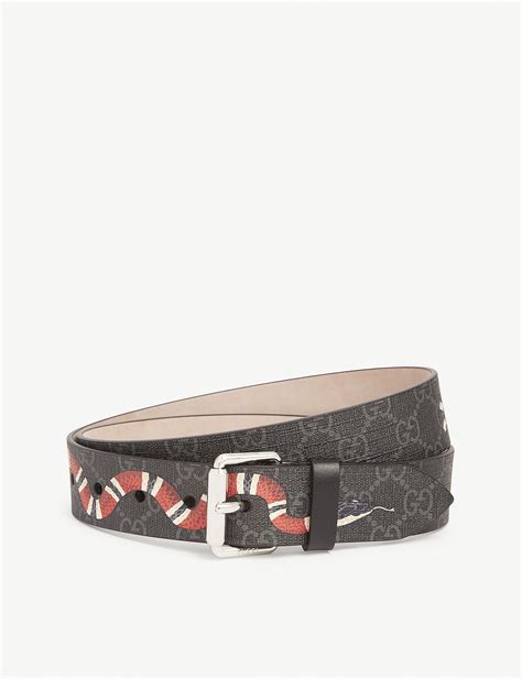 Gucci Snake GG Supreme Leather Belt in Black for Men - Save 37% - Lyst