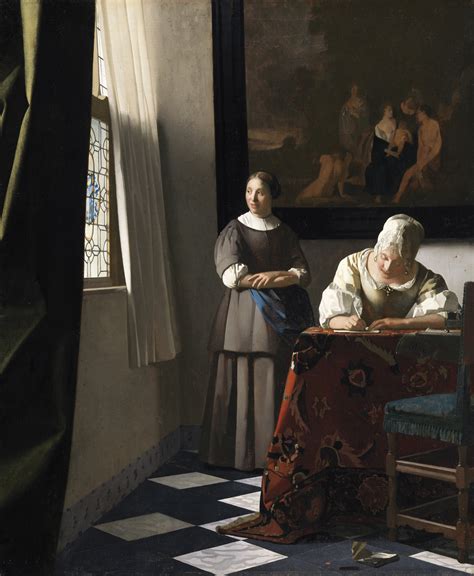 Woman Writing a Letter, with her Maid by Johannes Vermeer (1632-1675 ...