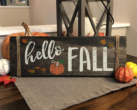 HELLO FALL Stencil Diy Home Fall Decor Craft - Etsy