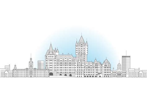 Quebec City Skyline stock vectors - iStock