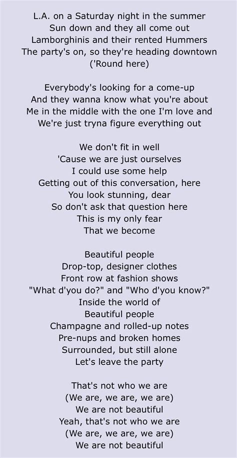 The entire lyrics of Beautiful People by Ed Sheeran ft KHALID is just ...