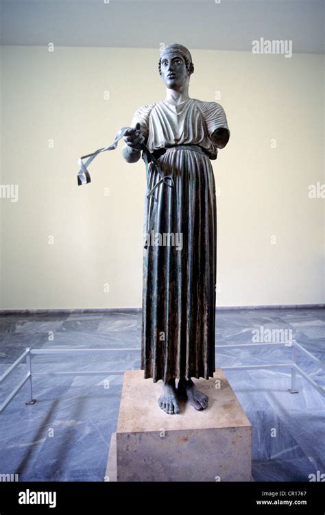 Greece, Phocis, Delphi, Archaeological Museum, the Charioteer of Delphi ...