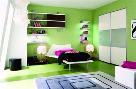 wandfarbe-grün-kreatives-schlafzimmer-ausstatten-knallige-tönungen Girls Bedroom Paint, Bedroom ...