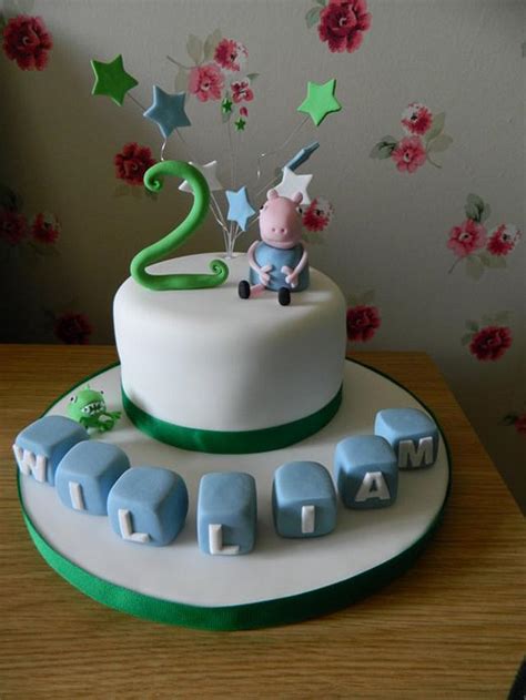 George and Mr Dinosaur from 'Peppa Pig' - Decorated Cake - CakesDecor