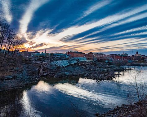 Sunrise Over Lewiston, Maine Photograph by Richard Plourde