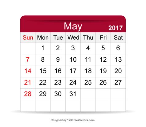 Editable Calendar May 2017 by 123freevectors on DeviantArt