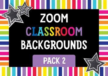 ZOOM Classroom Digital Backgrounds Pack #2 by Schoolgirl Style | TpT