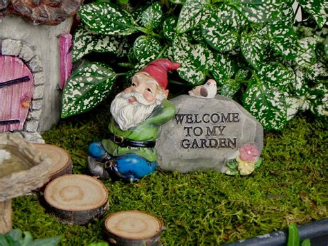 Miniature Gnome Fairy Garden Accessory Welcome to My Garden | Etsy