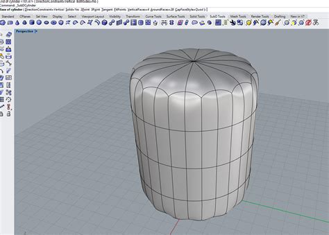 Rhinoceros 7 SubD Cylinder Cap Face - How to disable subdivision ...