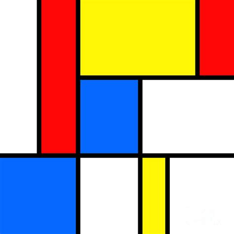 Mondrian style yellow red blue drawing Digital Art by Blondia Bert | Pixels