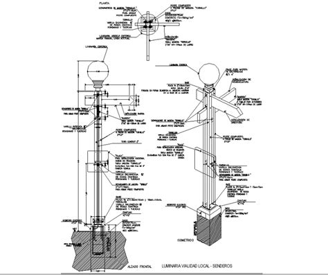 Light pole structure and construction drawing in dwg file. - Cadbull | Construction drawings ...