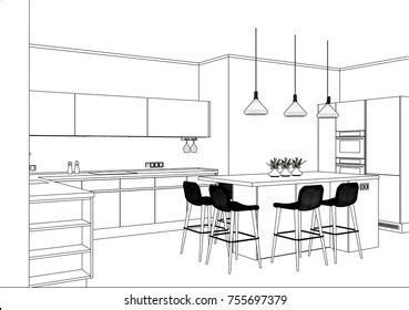 Sketch Kitchen Design Drawing - Forever Fuckingfat