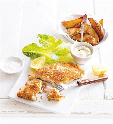 Use panko breadcrumbs and almonds for a tasty crumbed fish meal. Serve ...