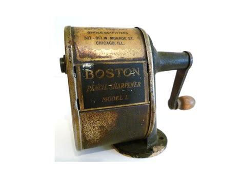 Vintage Pencil Sharpener Boston Antique by ClearlyRustic on Etsy