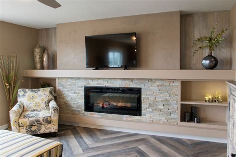 Stunning custom herringbone floors with built-in entertainment center ...