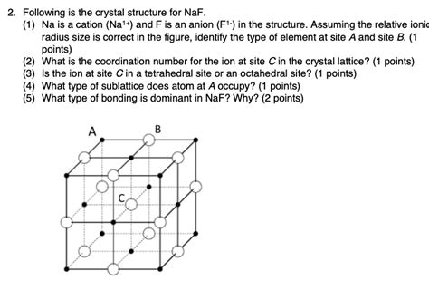 Solved 2. Following is the crystal structure for NaF. (1) Na | Chegg.com